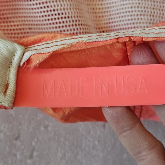 VTG 80s Missouri Snapback Nylon Hat Irridescent Orange Embroidered Retro Hipster - Picture 8 of 9